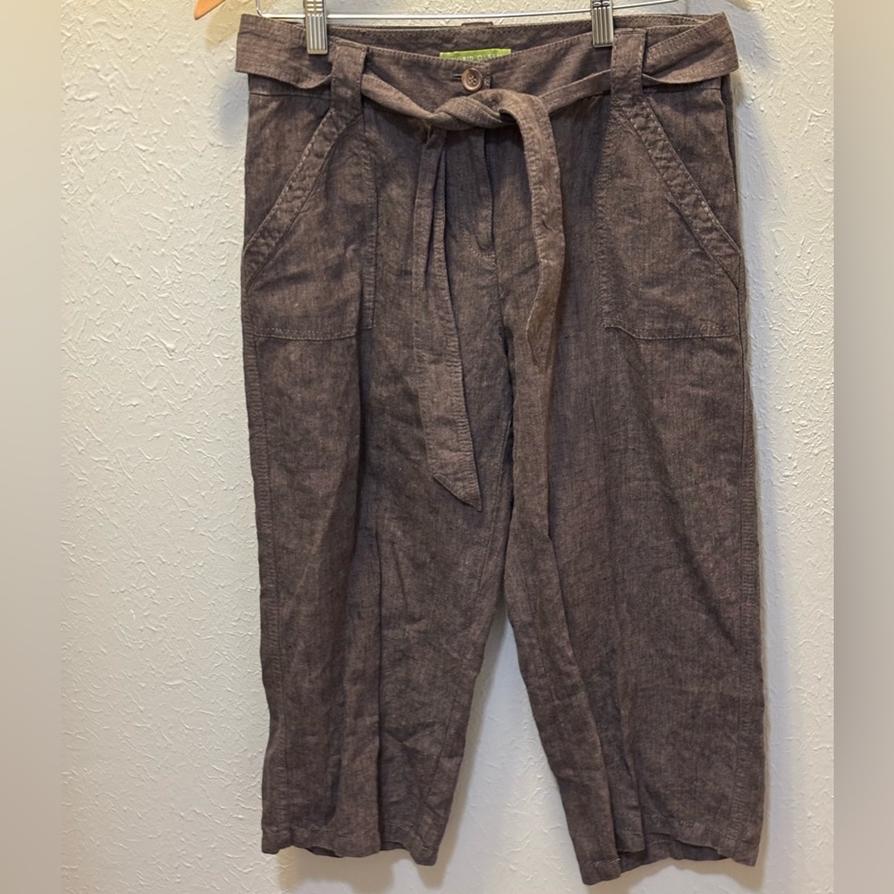 Sigrid Olsen Coastal Capri Pants Jacket 2 Pc Set Linen Blend Women’s Sz 10 - Picture 6 of 12